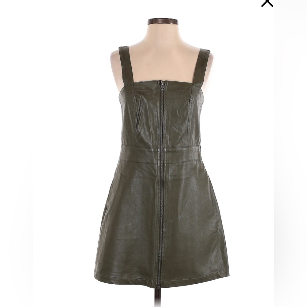 Wild Fable Olive Green Leather Dress